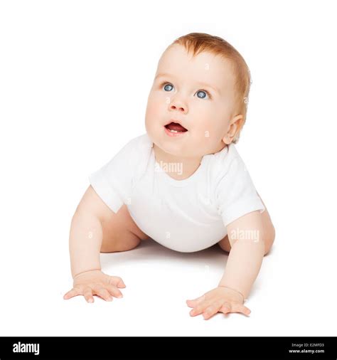 crawling curious baby looking up Stock Photo - Alamy