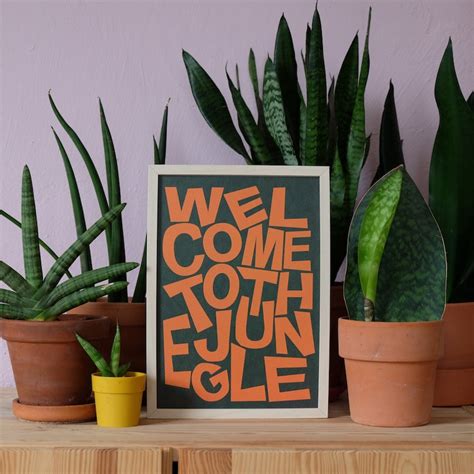 Welcome to the Jungle Poster : Modern Retro Typografic Art Poster With ...