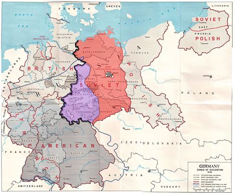 Allied Occupation Zones in Germany 1945 | Germany, Germany map, Map