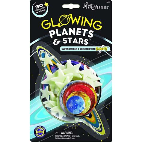 Great Explorations Glow in the Dark Adhesive Plastic Planets & Stars – sunnytoysngifts.com