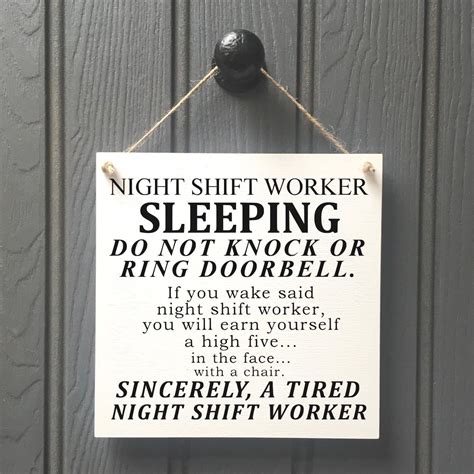 Night Shift Worker DON NOT DISTURB Sign | DO NOT KNOCK DOOR SIGN | eBay