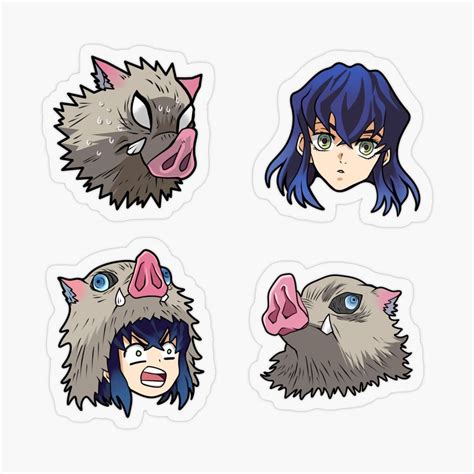 Demon Slayer Sticker pack - Inosuke by Little Oni | Redbubble | Anime ...