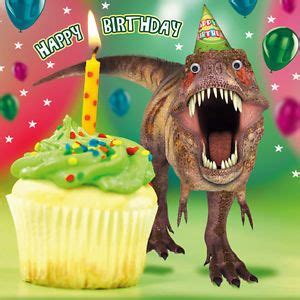 Details about Dinosaur Birthday Card Jurassic Cake 3D Goggly Moving Eyes, Funny Greeting Card ...