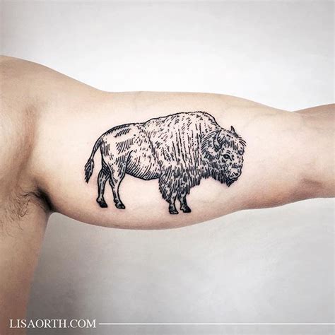 Found on Google from au.pinterest.com | Buffalo tattoo, Bison tattoo, Fine line tattoos