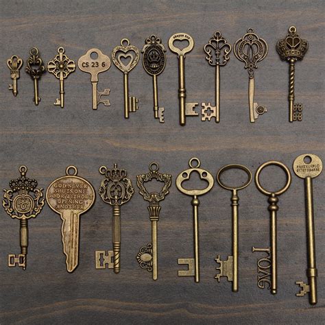 Keys Home Improvement Brass Skeleton Keys Office Decor Vintage Brass ...