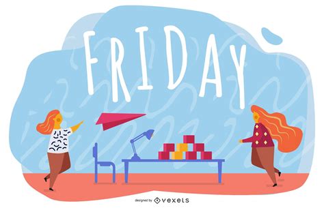 Friday Cartoon Illustration Design Vector Download