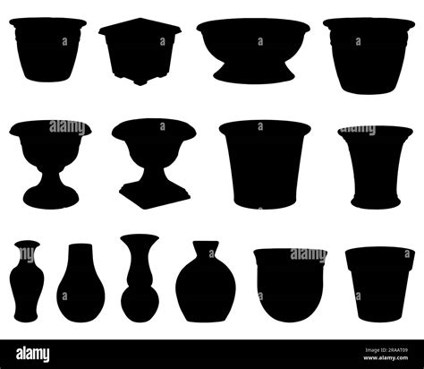 Set of Flower Pot Silhouette Stock Vector Image & Art - Alamy