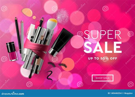 Cosmetics Banner Design Template Vector, Horizontal Banner | CartoonDealer.com #93067048