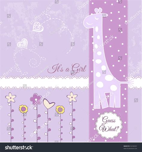 Baby Girl Announcement Stock Vector (Royalty Free) 56184331 | Shutterstock