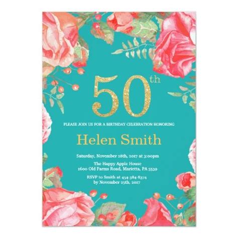 Modern Boho Milestone Bash Birthday Invitations & Invitation Templates | Zazzle | Teal ...