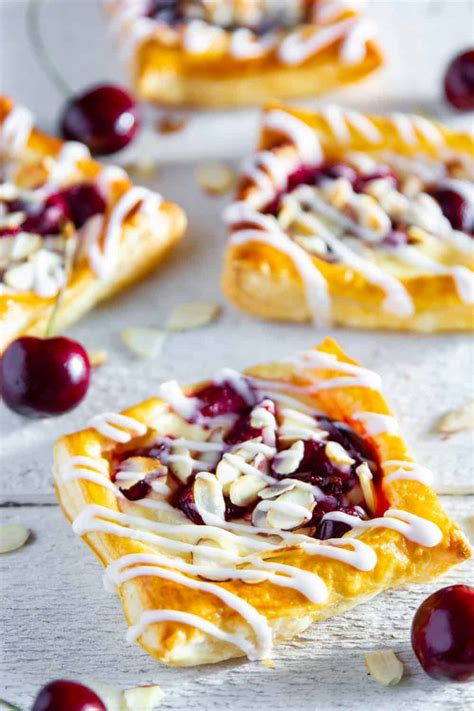 Cherry Danish with Cream Cheese and Almonds - Simply Home Cooked