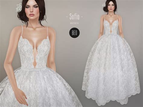 BEO - Sofia wedding dress | Sims 4 wedding dress, Sims 4 dresses ...