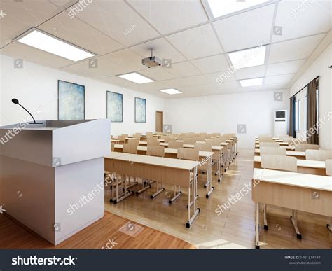 3d Renderingmodern School Classroom Design Stock Illustration ...