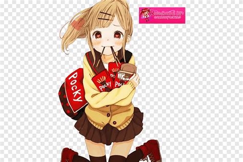 Pocky Anime Japanese Cuisine Candy Chibi, girl eating, food, manga png ...