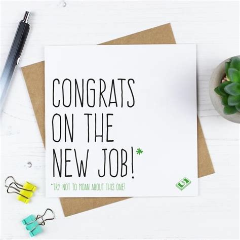 Funny New Job Card for Colleague Congratulations Cards - Etsy | New job ...