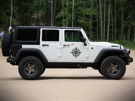 2x Stars Decal Compass Sticker Compatible with Jeep Wrangler RUBICON Jk - ultimateprocy