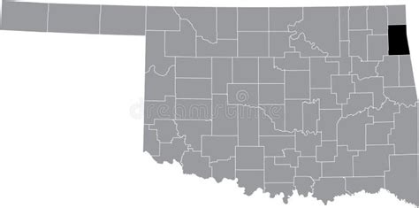 Location Map of the Delaware County of Oklahoma, USA Stock Vector ...