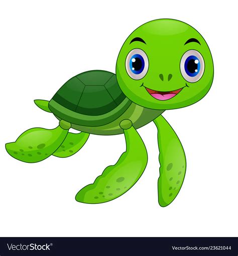 Baby sea turtle cartoon Royalty Free Vector Image