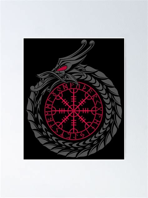 "Viking Jormungandr Symbol - Helm Of Awe" Poster for Sale by anziehend ...