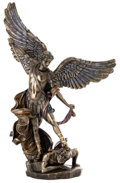 Buy Top Collection Archangel St. Michael Statue - Michael Archangel of Heaven Defeating Lucifer ...