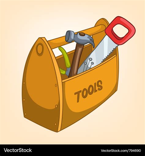 Cartoon tool box Royalty Free Vector Image - VectorStock