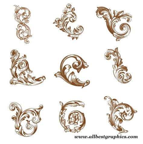 Acanthus leaves vector set | Decorative elements for Home decor ...