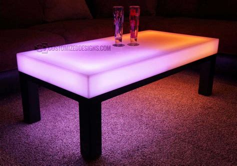 LED Lighted Lounge Coffee Table - Aurora Series - Customized Designs