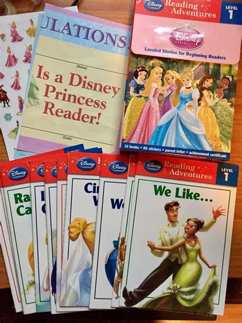 Disney Princess Reading Adventures Disney Level 1 Boxed Set Stickers Certifica.. | Disney books ...