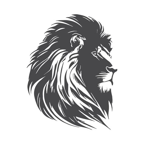 A lion head black and white sticker vector 23006348 Vector Art at Vecteezy