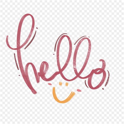 Hello Smile Hand Lettering, Hello, Halo, Smile PNG Transparent Clipart Image and PSD File for ...