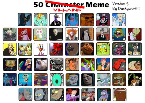 50 Villains Meme Part 5 by Duckyworth on DeviantArt