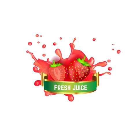 Strawberry Juice with Splash Vector Art Stock Illustration ...