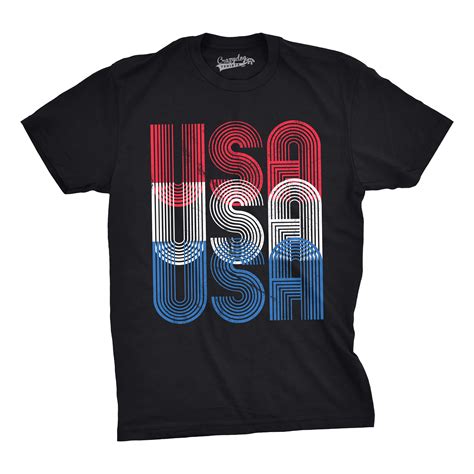 Crazy Dog T-shirts Mens USA USA USA Funny T shirts Red White Blue Retro Designs Cool Graphic T ...