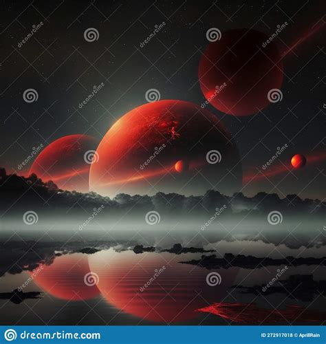 Space Landscape with Red Planets Stock Photo - Image of exploration, land: 272917018