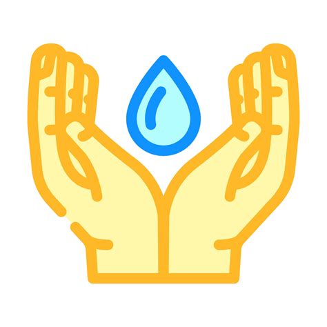 water conservation environmental color icon vector illustration ...