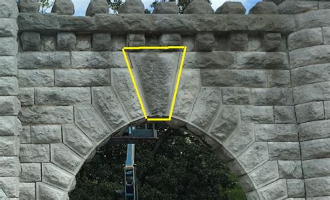 This structure features a keystone. A keystone is the center stone in an arch that locks the ...