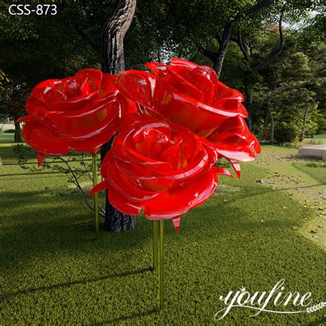 Flower Art Metal Rose Sculpture for Garden - Stainless Steel Sculpture