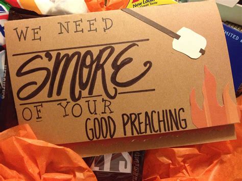 DIY "we need s'more of your good preaching" card for a ... | Pastor appreciation gifts, Pastors ...