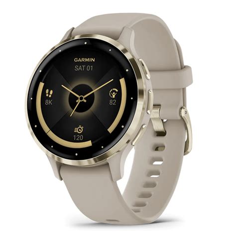 Garmin Venu 3S Soft Gold Stainless Steel Bezel with French Gray Case ...