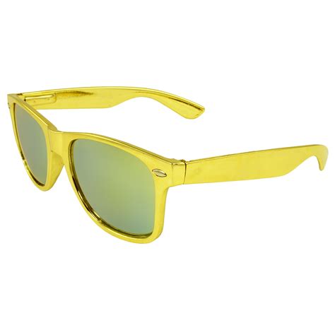 Stylish Retro Horn Rimmed Sunglasses Gold Frame Gold Lenses - Walmart.com