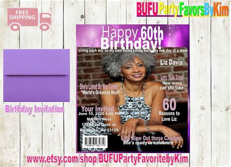 Birthday Parties Birthday Magazine Cover Birthday | Etsy