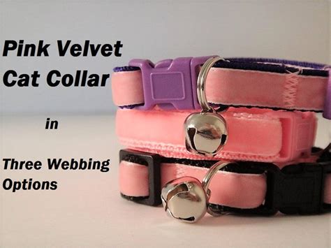 Pink Velvet Cat Collar Kitten Collar Girl or Boy Cat Collar-adjustable ...