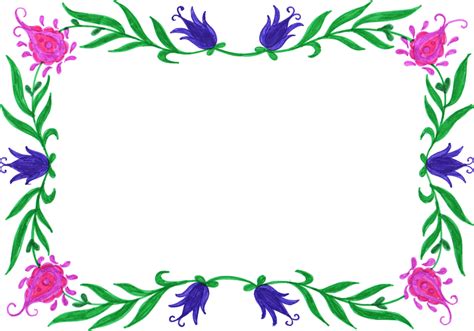 6 Flower Frame Colorful Rectangle (PNG Transparent) | OnlyGFX.com