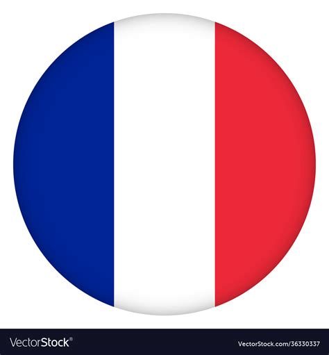Flag france round icon badge or button french Vector Image