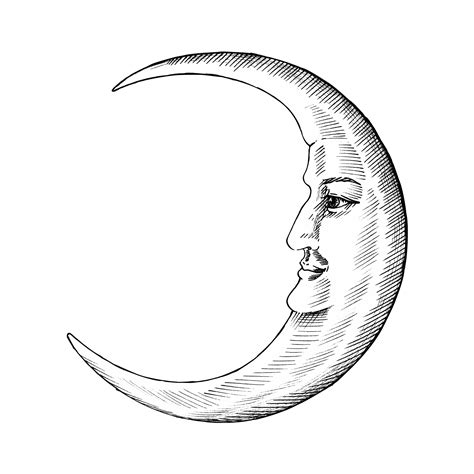 Hand drawn moon with face - Download Free Vectors, Clipart Graphics ...