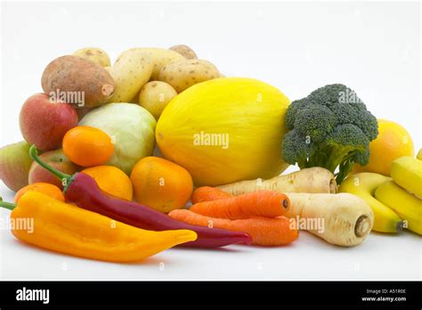 fruit and veg vegetables eat five a day Stock Photo - Alamy