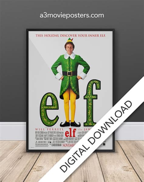 Elf Movie Poster Digital Poster Download 300dpi Jpeg A3 | Etsy