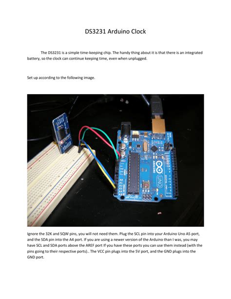 DS3231 Arduino Clock Instructions