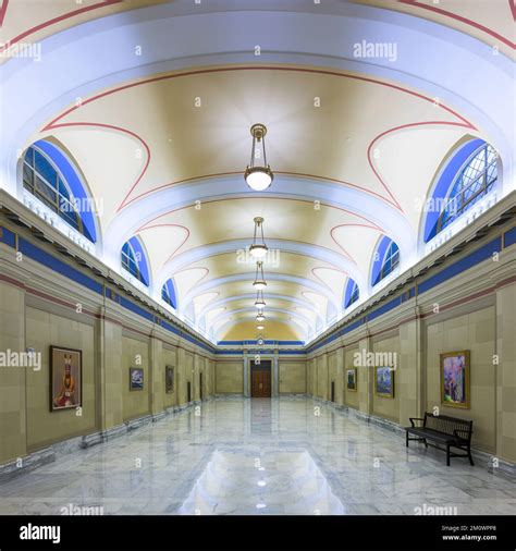 Corridor to the historic Supreme Court chamber in the Oklahoma State ...