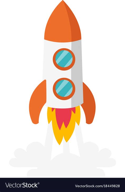 Rocket take off cartoon Royalty Free Vector Image